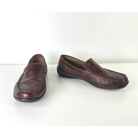 B.O.C. Merton Pebbled Brown Leather Slip On Loafer Shoes Comfort A03223 Mens 9 M main image 6